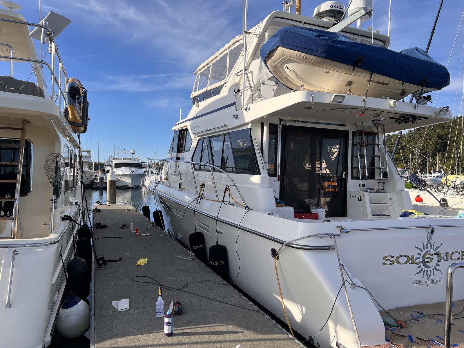Boat serviced at the dock